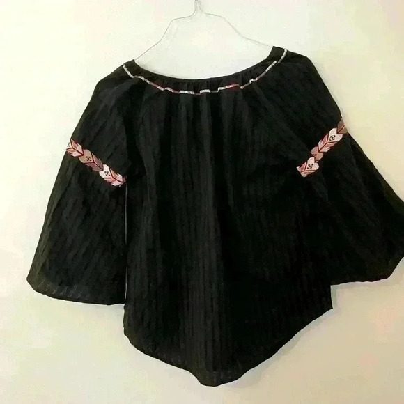 Wild Majesty, Black Bohemian Style Top, Small - Picture 2 of 7